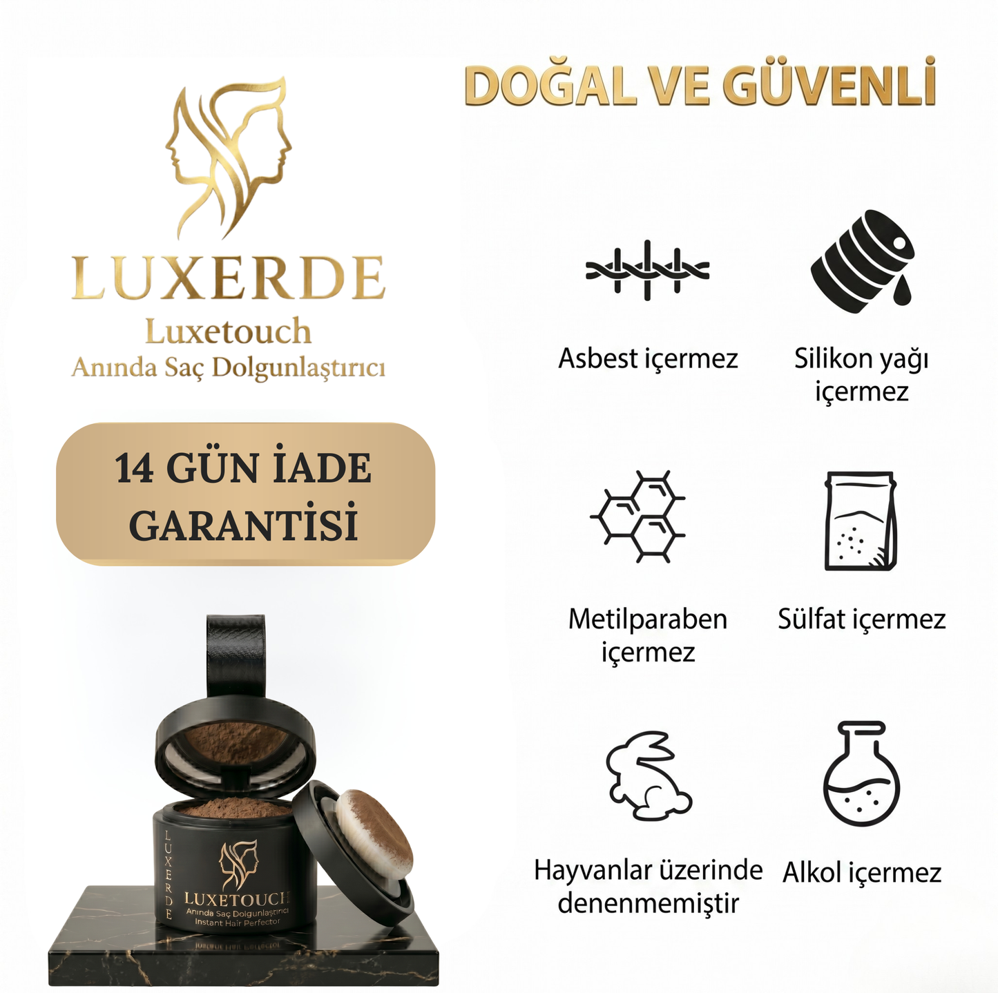 Luxetouch  | Anında Saç Dolgunlaştırıcı | Saçınızdaki Lüks Dokunuş